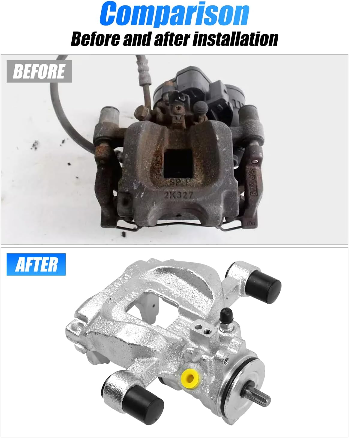 LR113708 Car Brake Caliper Assembly, Rear Brake Caliper Replacement for Land Rover Discovery Sport 2015-2023, for Range Rover Evoque 2012-2023 T2H37948,JAGUAR XE XF E-Pace LR061381 (caliper-left)