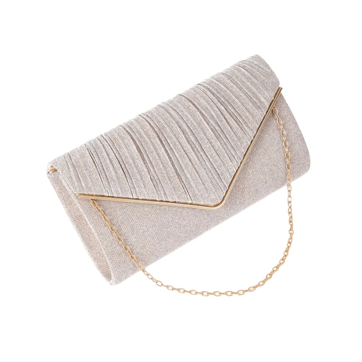 Women's Evening Handbag Classic Wedding Shoulder Bag Envelope Crossbody bag Apricot Clutch Purse