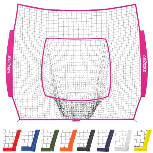 GoSports Team Tone Replacement 7 ft x 7 ft Baseball/Softball Net - Compatible with GoSports Brand 7 ft x 7 ft Baseball Net - Frame Not Included - Pink