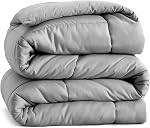 Comforter Queen Size - Down Alternative Hypoallergenic Duvet Insert, Ultra-Soft Microfiber, Box-Stitch Quilted with Corner Tabs, All Season, Machine Washable, 88x88 - White
