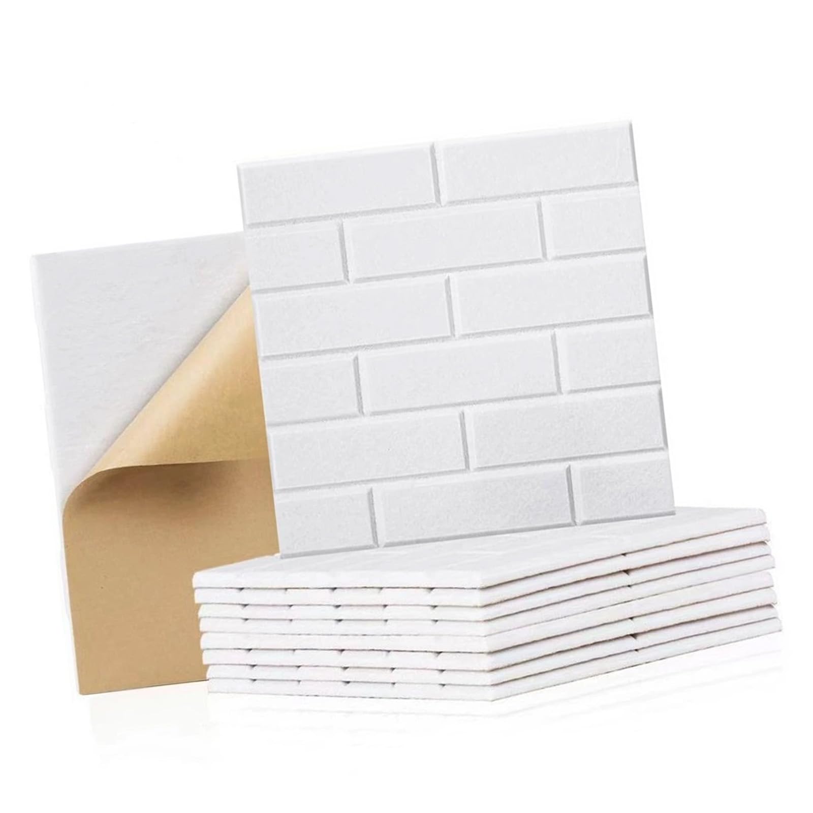 Tfaoys White 12Pcs Square Brick Pattern Panels Sound Absorbing Panels Canceling Brick Panel For Wall Ceiling Acoustic Treatmen Acoustic Wall
