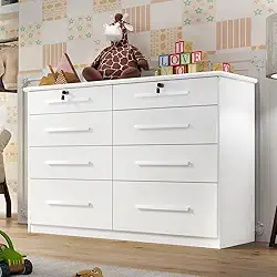 Comoda Infantil Monza 8 Gav Com Chave Branco