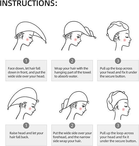 Miniatura 5 de IMPCOKRU Envolturas para el cabello (paquete de 2) para poliéster brocado coral, toalla de pelo de secado rápido de leopardo rosa, súper absorbente