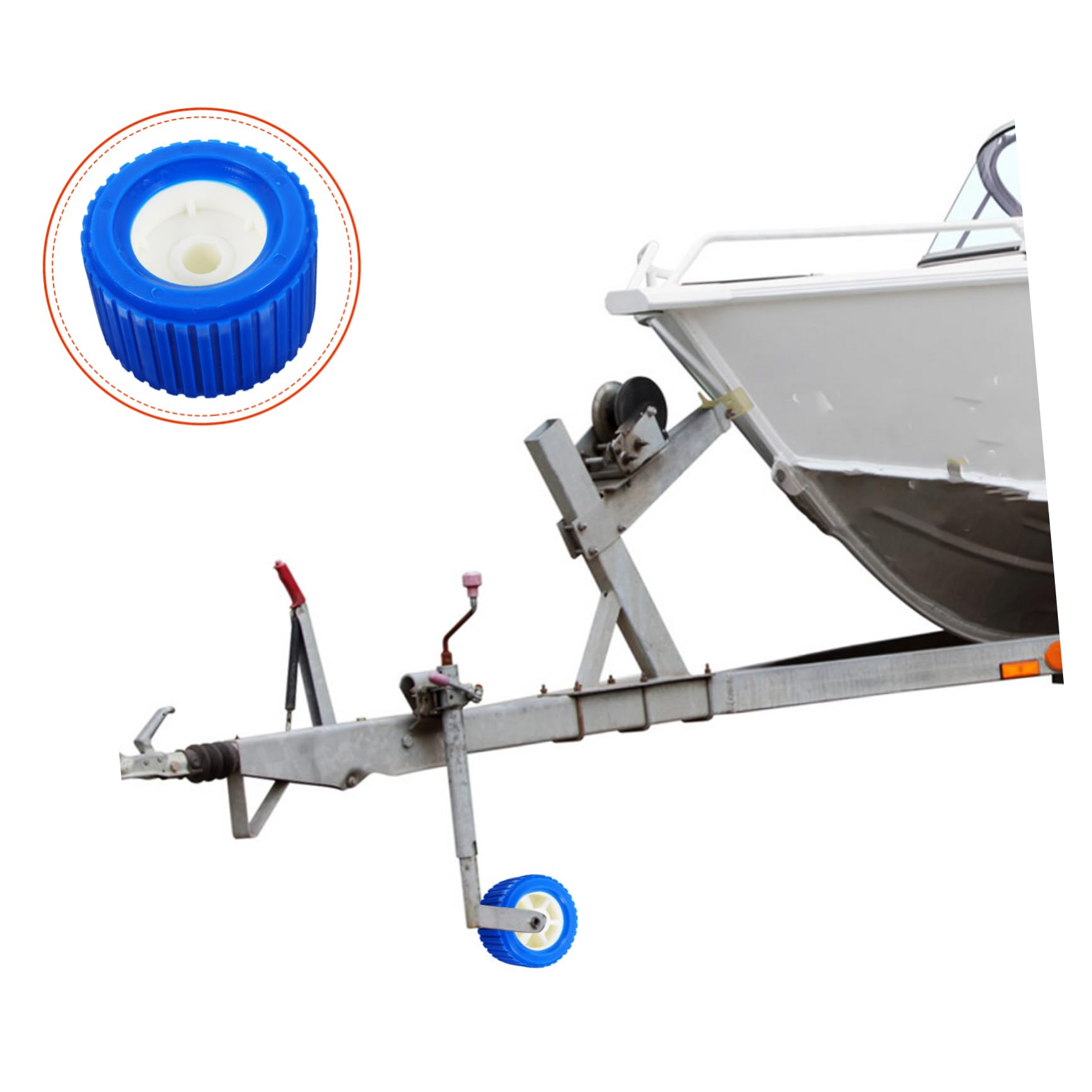 Cabilock Yacht Trailer Roller Marine Yacht Trailer Ribbed Wobble Roller Blue Plastic Parts Accessories