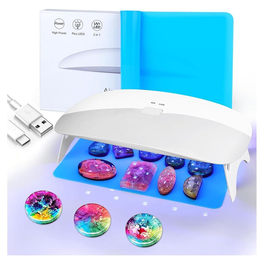 Mcclellanty Resin Uv Lamp, 48W Fast Curing Uv/Led Resin Lamp With 30Pcs Dual Lightsource Lamp Beads For Uv Resin Kit