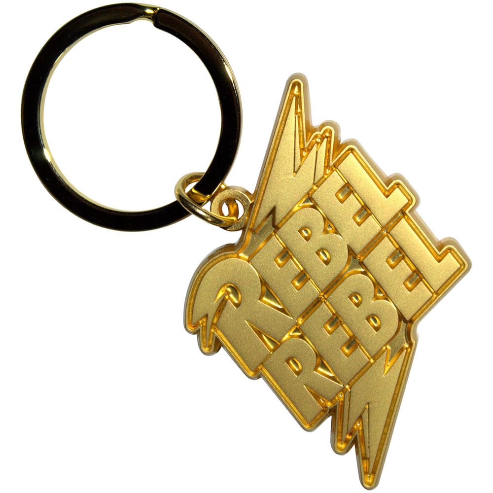 Rock Off Officially Licensed Products Men's Gold David Bowie Rebel Rebel Keyring Keychain One Size