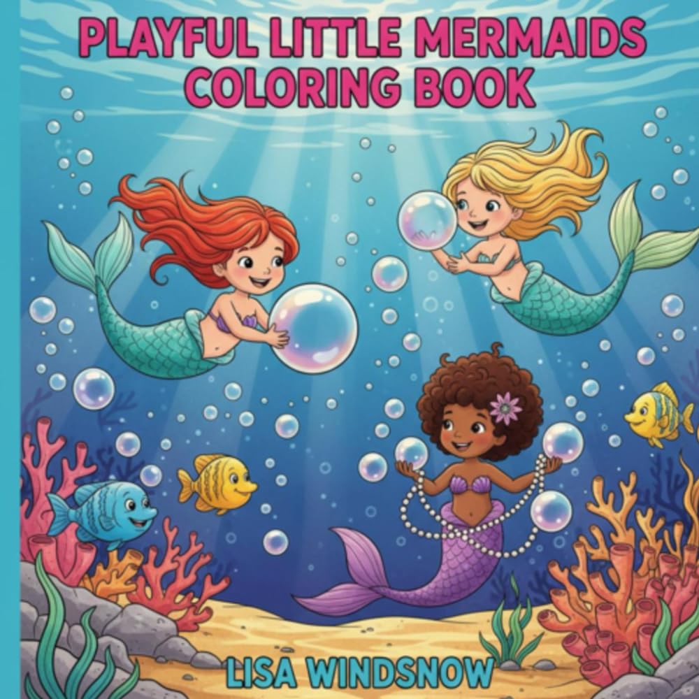 PLAYFUL LITTLE MERMAIDS: COLORING BOOK