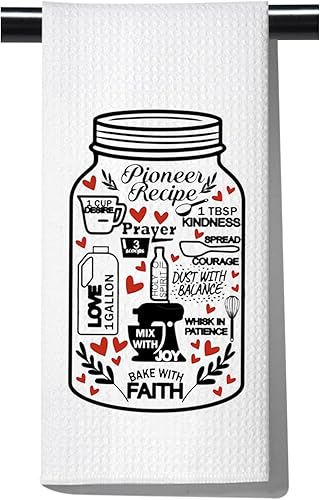 Miniatura 1 de POFULL Pioneer Recipe - Toalla de té JW Pioneer Gifts Pioneer School Gift Mason Jar JW Gift (Pioneer Recipe Towel)
