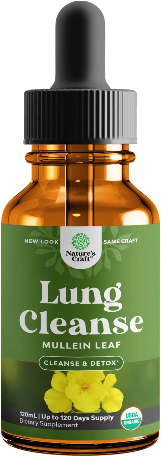 USDA Organic Mullein Leaf Drops Herbal Lung Detox and