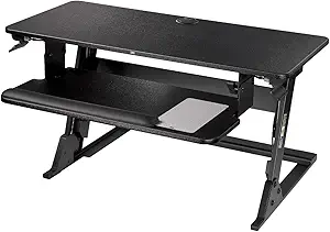 3M Precision Standing Desk Converter, Sit to Stand Ergonomic Work Station, Height Adjustable Desktop Riser, Black