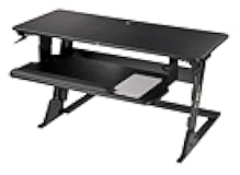 3M Precision Standing Desk Converter, Sit to Stand Ergonomic Work Station, Height Adjustable Desktop Riser, Black