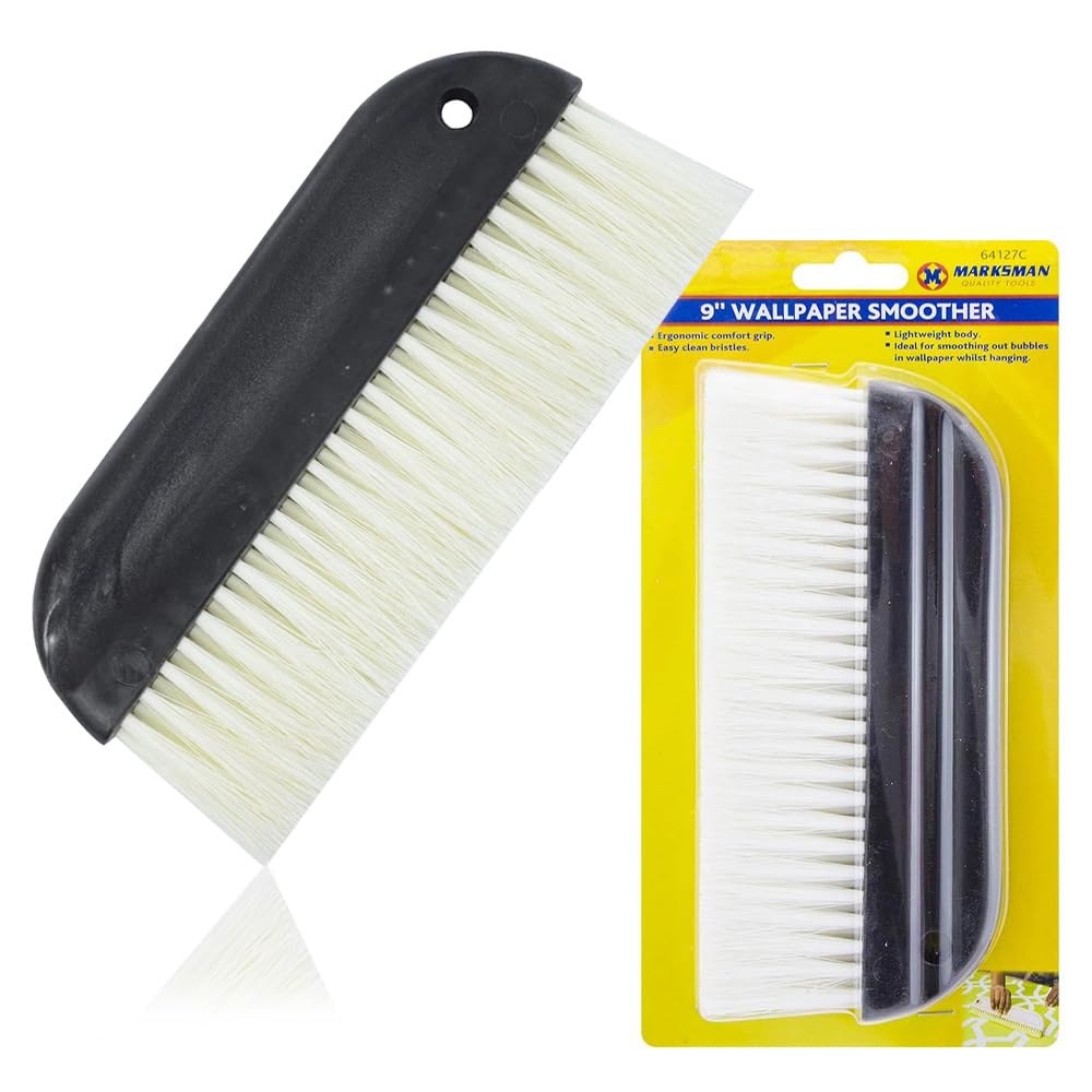 Wallpaper Smoother Pasting Brush - 9" Bristles Paste, Decorating Tool | Hanging Diy, 9 Inch | Paper Hanging Brush, Soft Wallpaper Smoothing | Remove Creases Non Abrasive