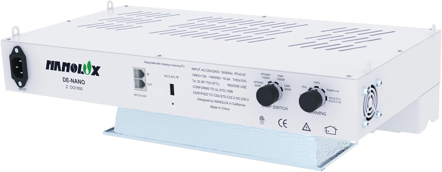 Nanolux DE OG Summit 1000W Digital Grow Light Ballast with reflector