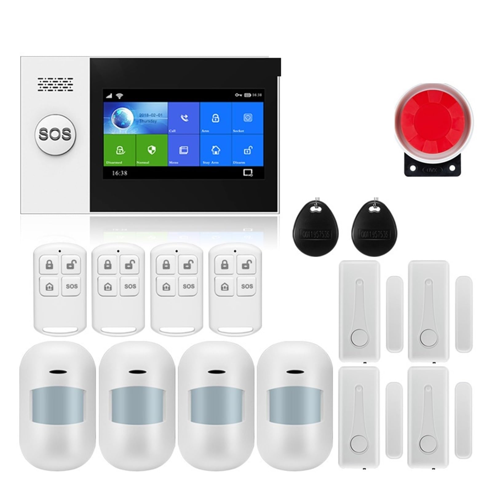 Alarmas para casa, gsm Protección De Seguridad For El Hogar De Alarma Inteligente Pantalla Táctil Kit Antirrobo Aplicación Móvil Control Remoto Brazo Y Desarmar(W4B5)