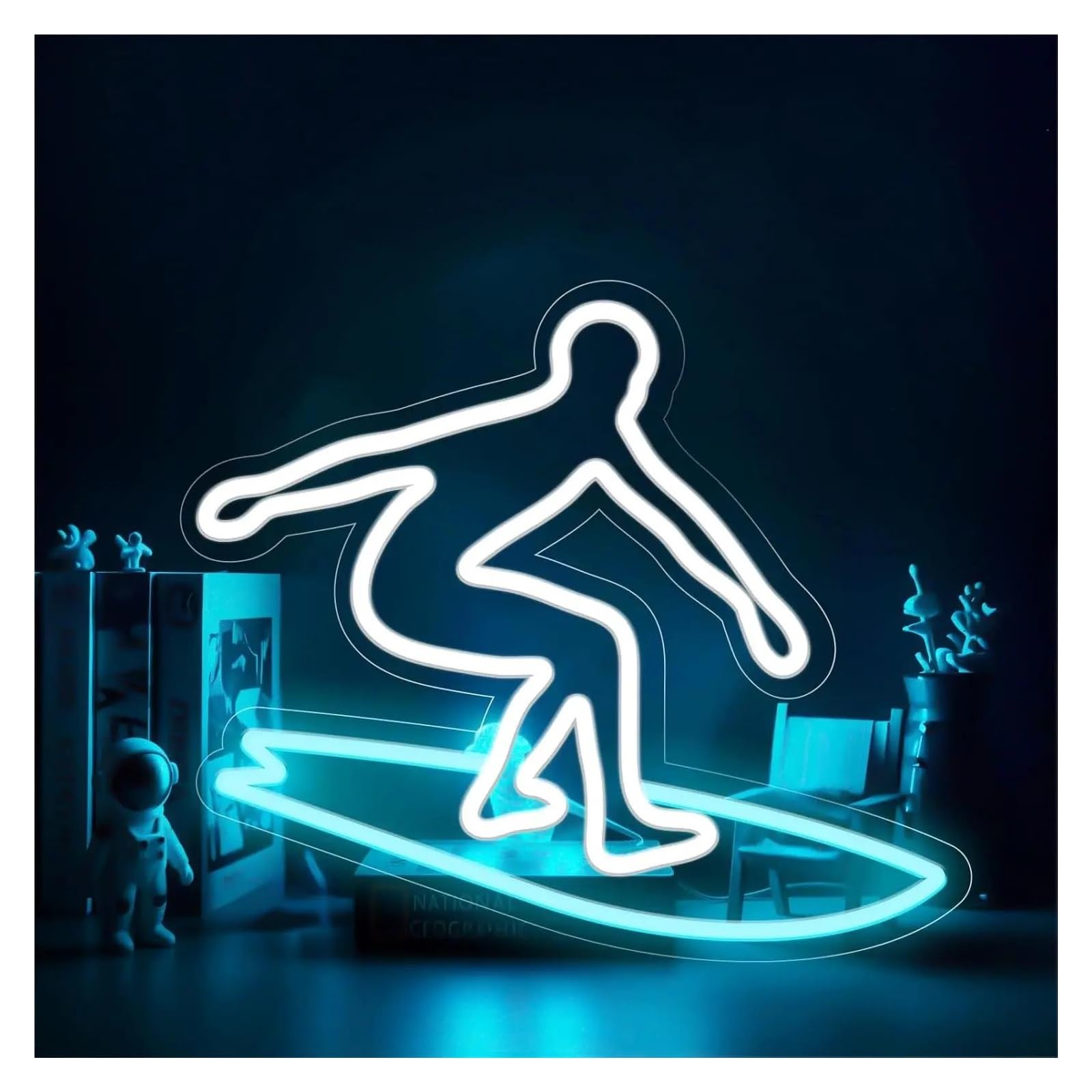 LEMST Sign Lamp Surfer Neon Sign Light Dimmable USB Powered for Kids Room Wall Art Birthday Bedroom Surf Club Shop Decor 33.2cmx28.2cm