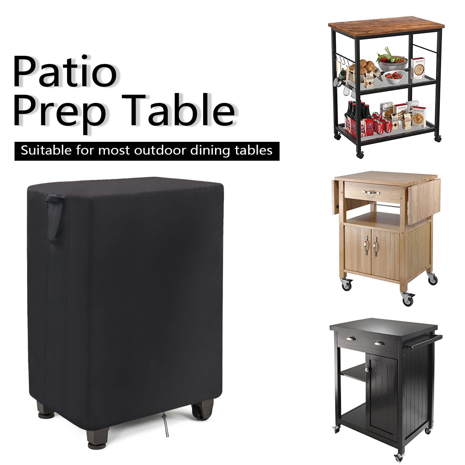 Prep Table Cover for Keter Unity XL 420D 55" Rolling Carts Cover for Stainless Steel Workbenches BBQ Grill Carts,Waterproof - Image 2