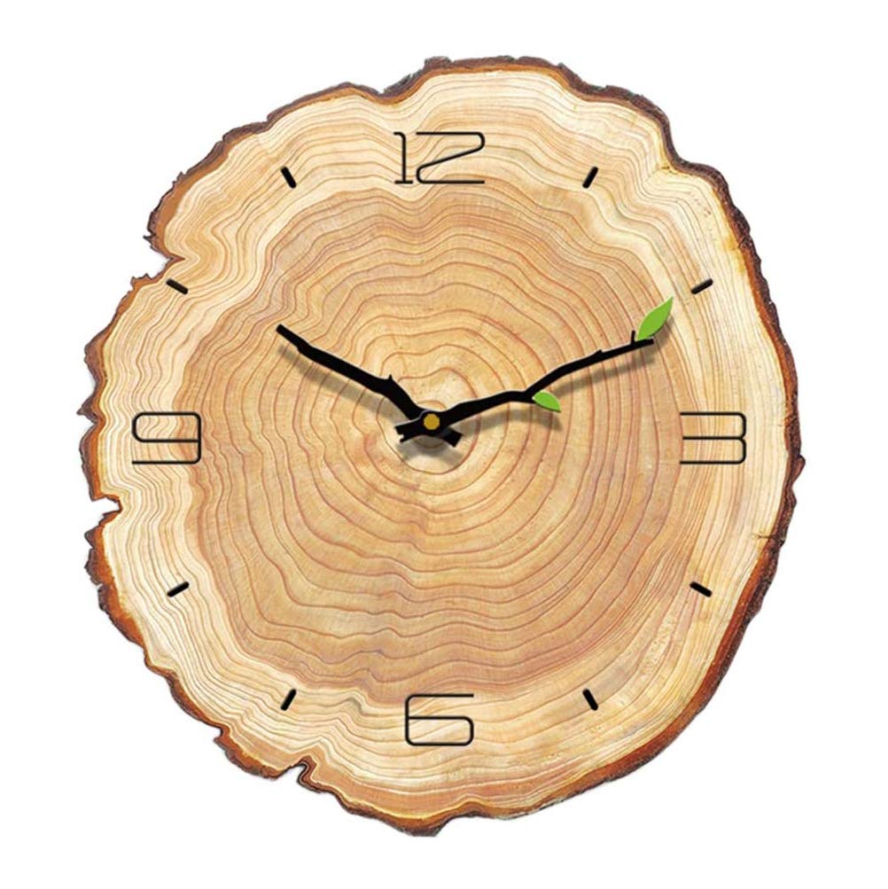 Horloge murale silencieuse sans bruit de tic-tac en bois de style rétro