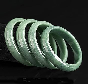 Amazon.co.jp: 天然本緑翡翠バングルブレスレット女性用グレードA