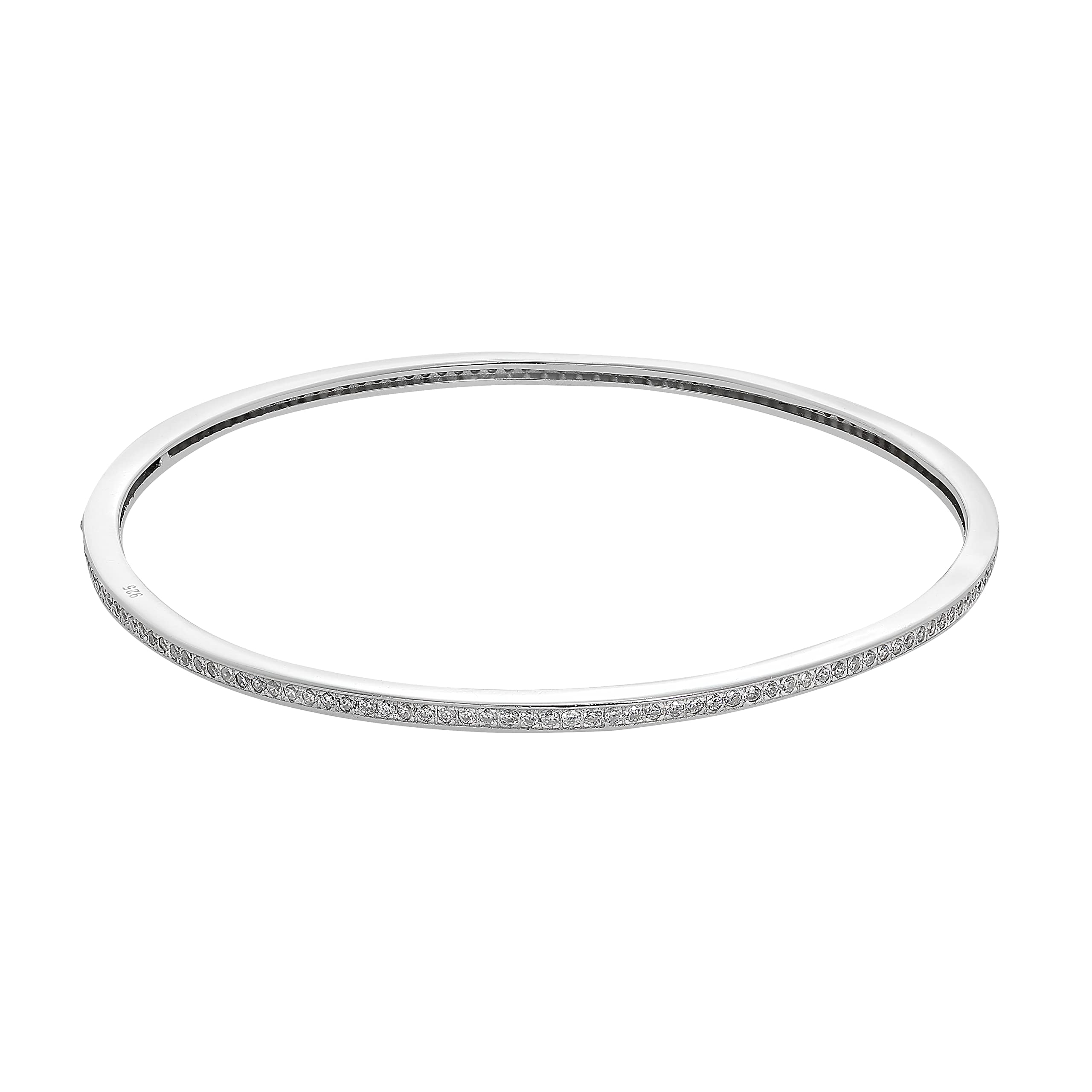 Jonc Femme Argent 925/1000 Avec Oxyde De Zirconium - Brillant, 17 Grammes - Neuf Avec Écrin