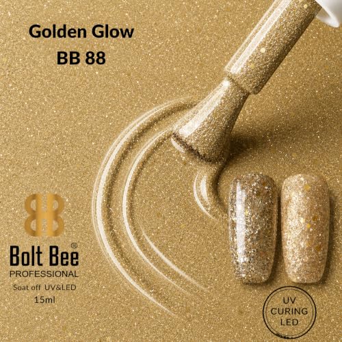 Image of Bolt Bee Gel Nail Polish with Glossy Finish | Gel Paint Soak Off UV Led Non-Smudging,Long-Lasting Nail paint | Highly Pigmented Gloss Touch Polish For Home Manicure & Salon | Gift Set for Women-15ml