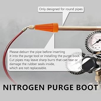 Nitrogen Purge Boot for Purging and Brazing, Hands-Free Purge Tool Suitable for Multi-Size O-Rings