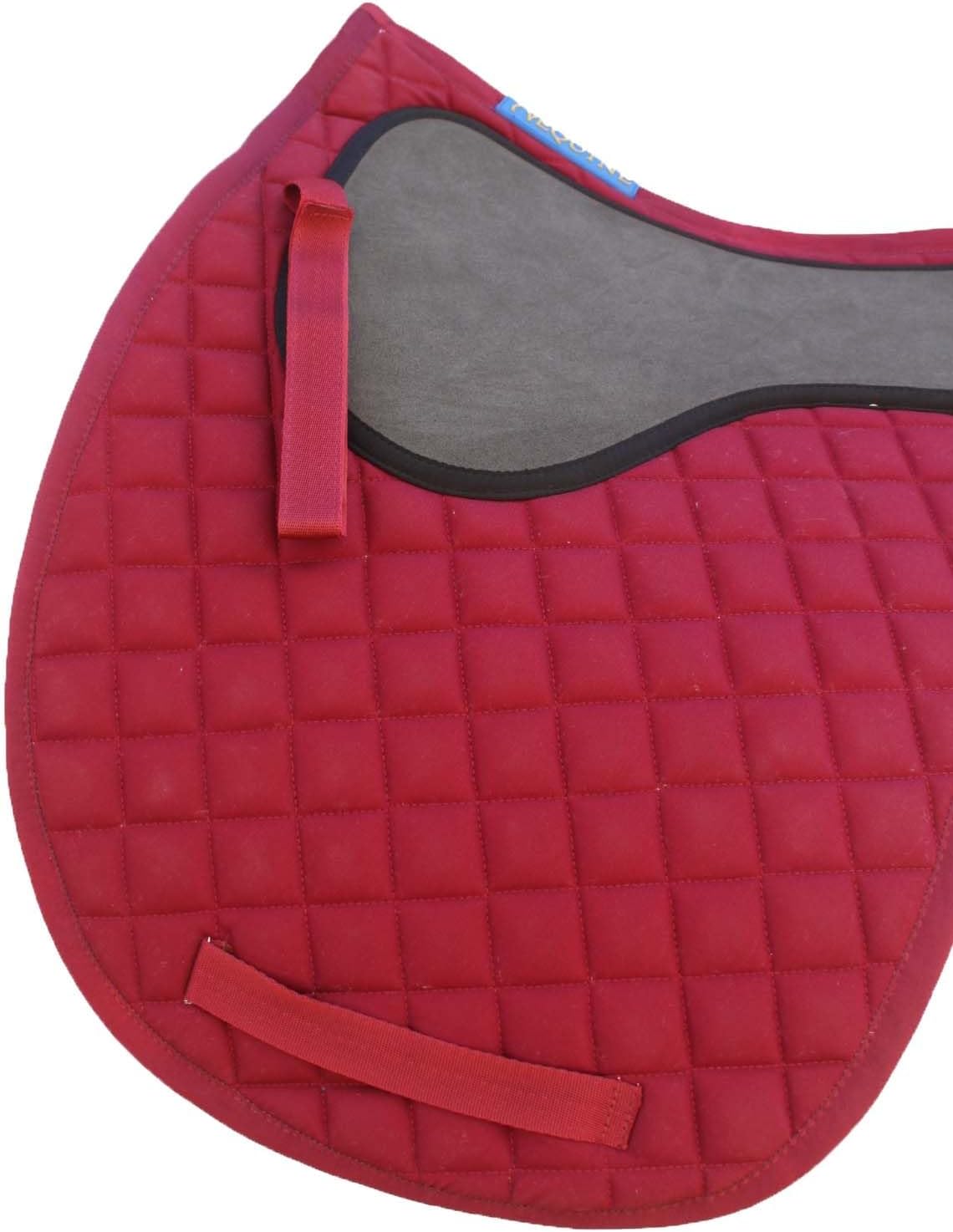 CHALLENGER Horse Cotton Quilted English Saddle PAD Trail Contoured Gel Burgundy 72F25