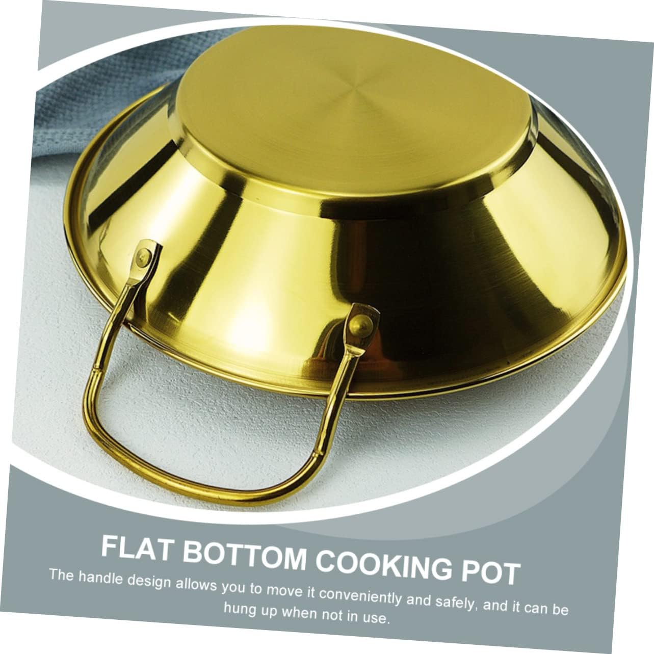 Stainless Steel Dry Pot Flat Bottom Cooking Pot with Handle