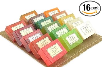 Khadi Swati Natural Handmade Soaps, Assorted (Pack of 16)