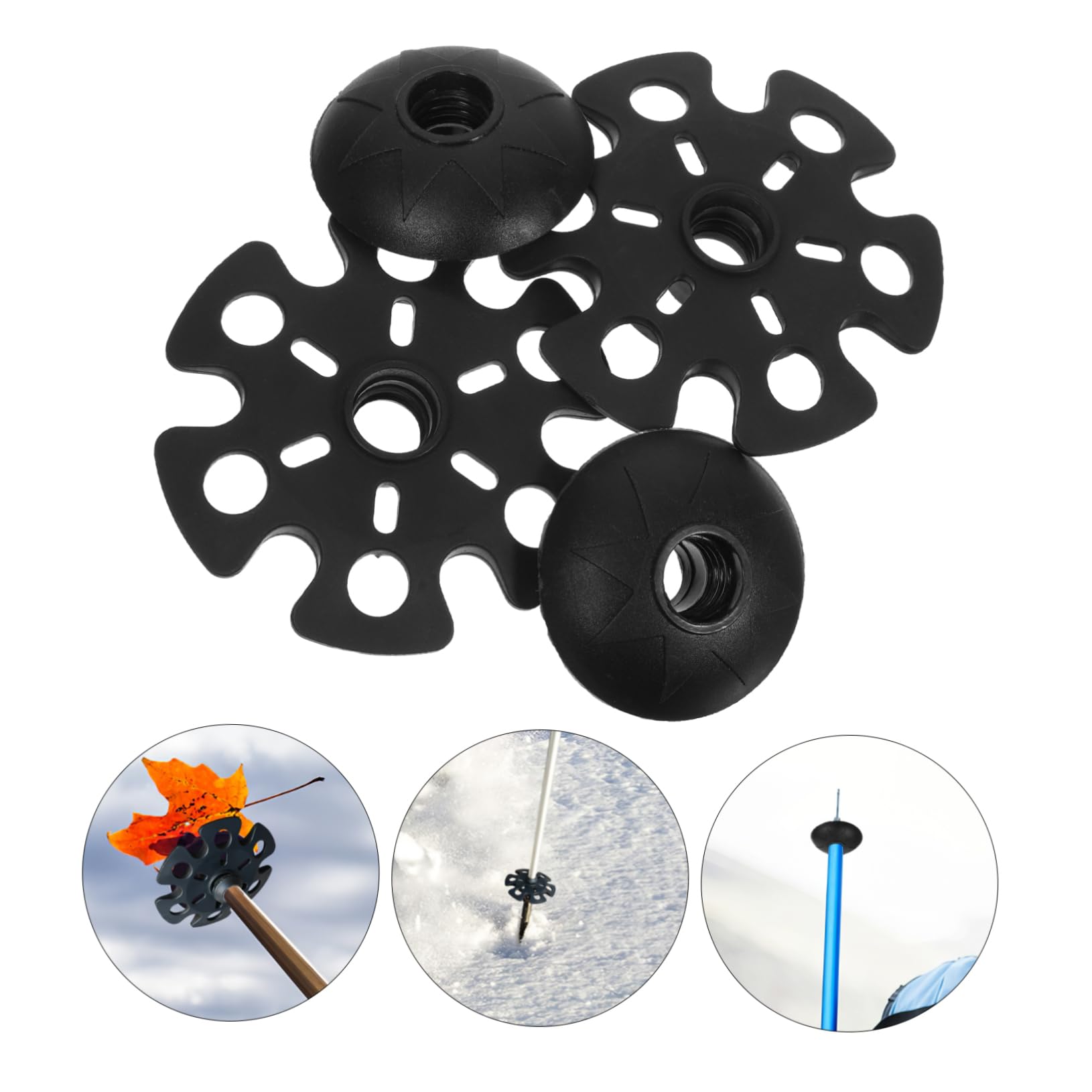 Abaodam 4pièces Embouts pour Bâtons De Randonnée Forme De De Neige Coussinets pour Marche Accessoires De Plein Air pour Ski De Fond Et Escalade