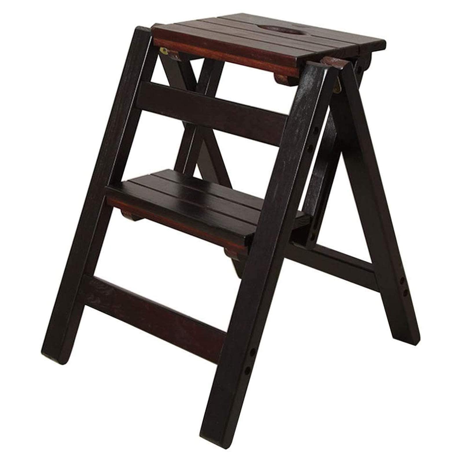 Étagère en bois et marchepied pliable DASHADAO