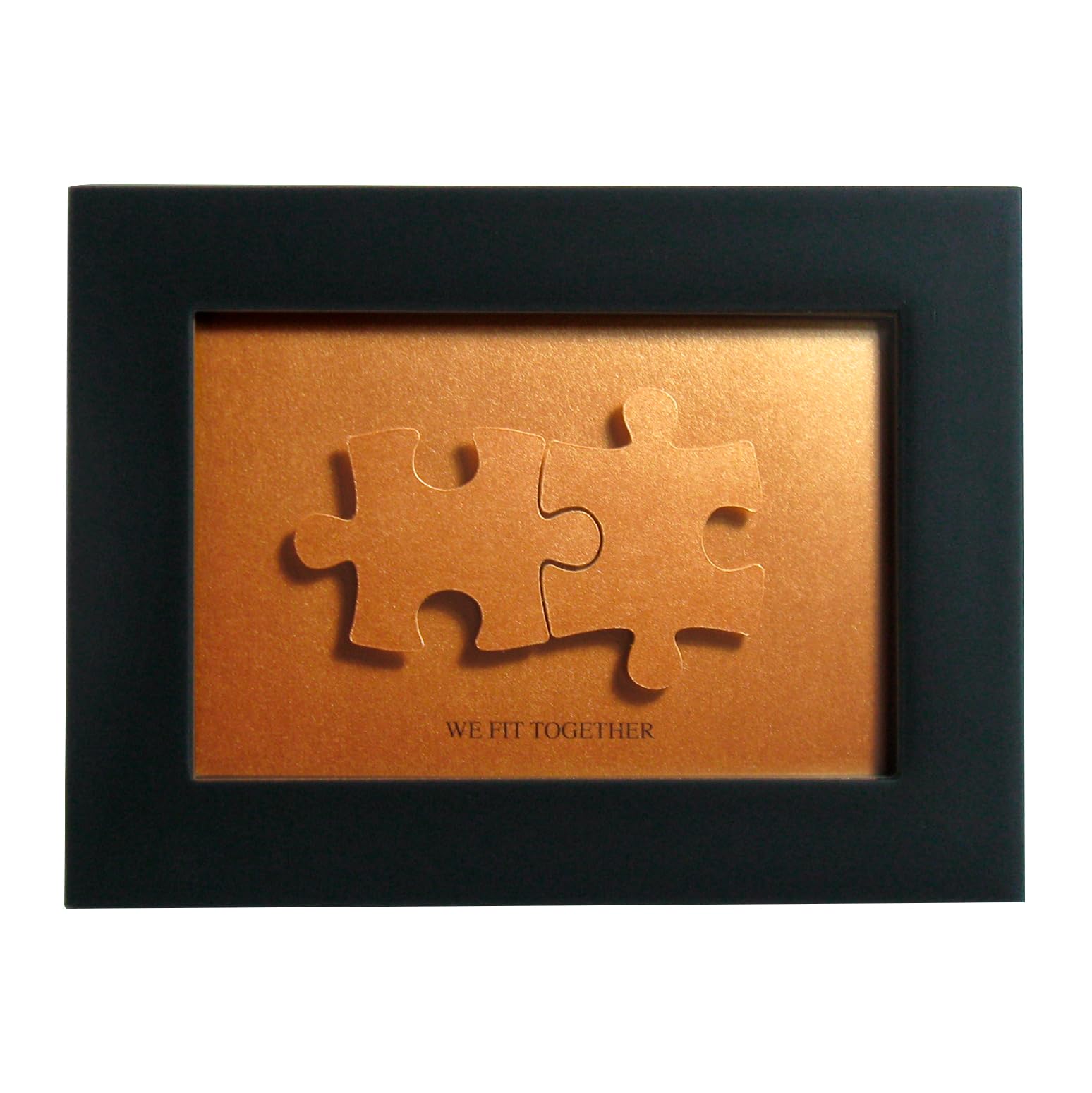 IGREAN We fit together Puzzle Paper Cut Art, Bronze Gift for 8th Anniversary, him or her, DIY the Name and Date on Jigsaw, Valentines Day Gift from Wife