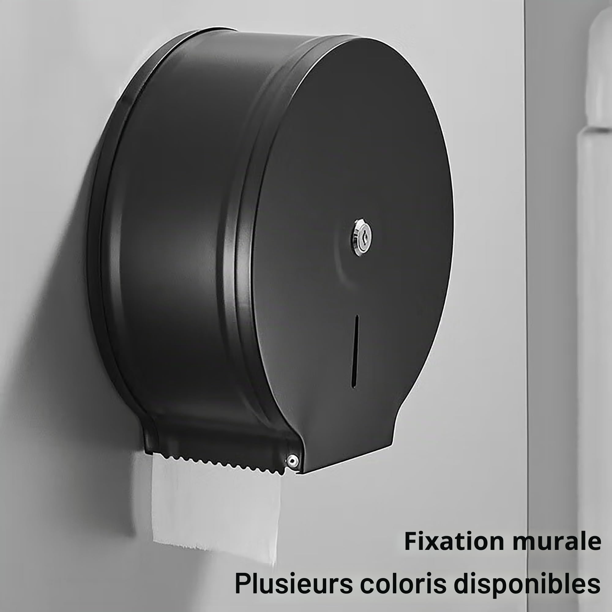 NICEME Distributeur de Serviettes en Papier - Distributeur de Serviettes en Acier Inoxydable verrouillable - Porte-Papier Toilette Professionnels - Diamètre 255mm Broche 40mm - Noir
