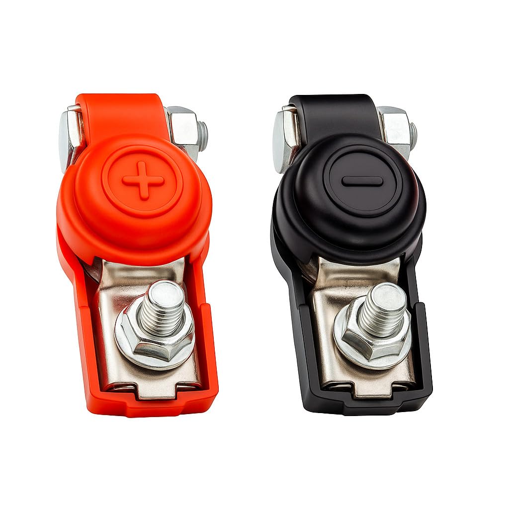 MGI SpeedWare 12v Battery Terminals with Cover, Red + Black Pair-image-31