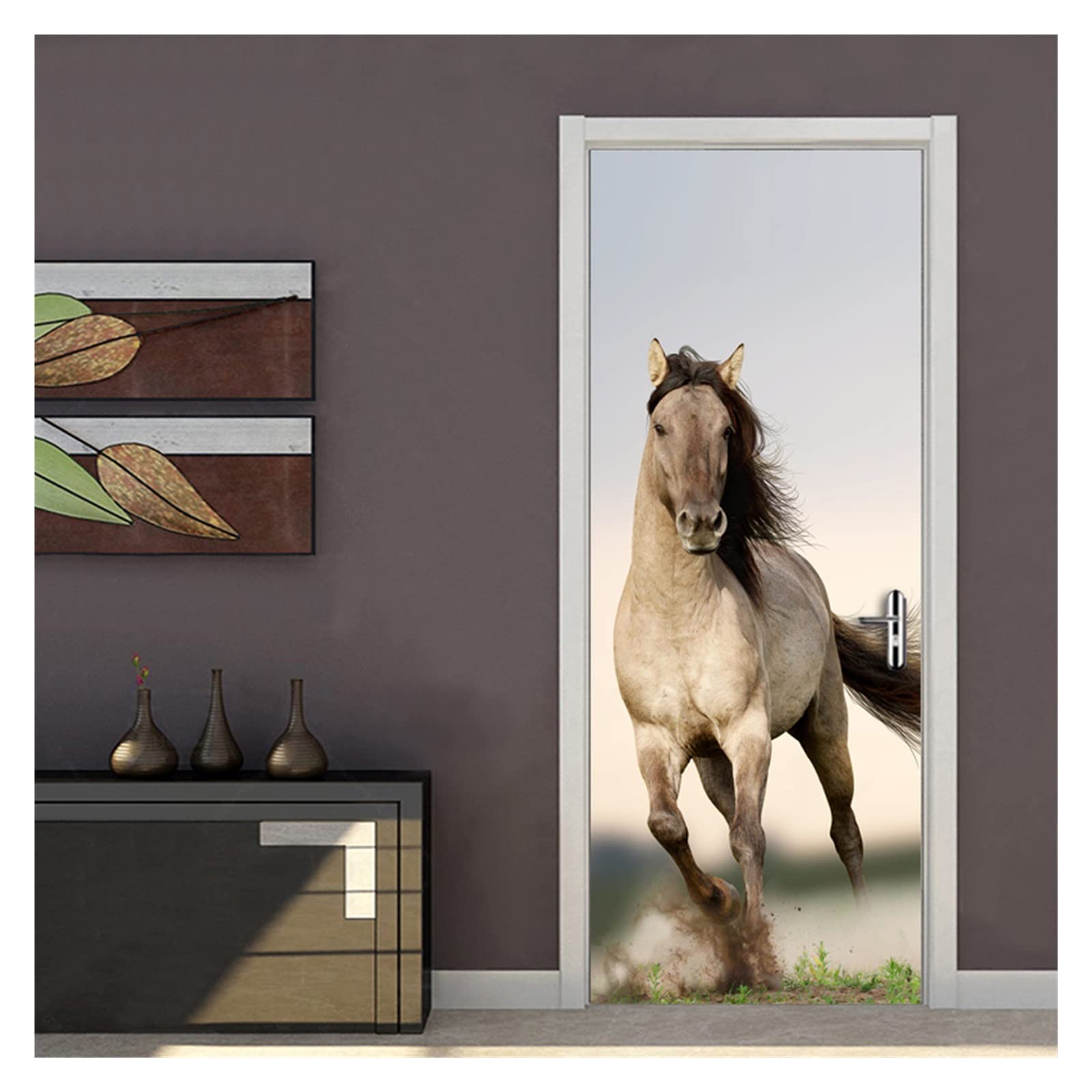 Sticker porte cheval 85x215 papier peint autocollant mural interieur