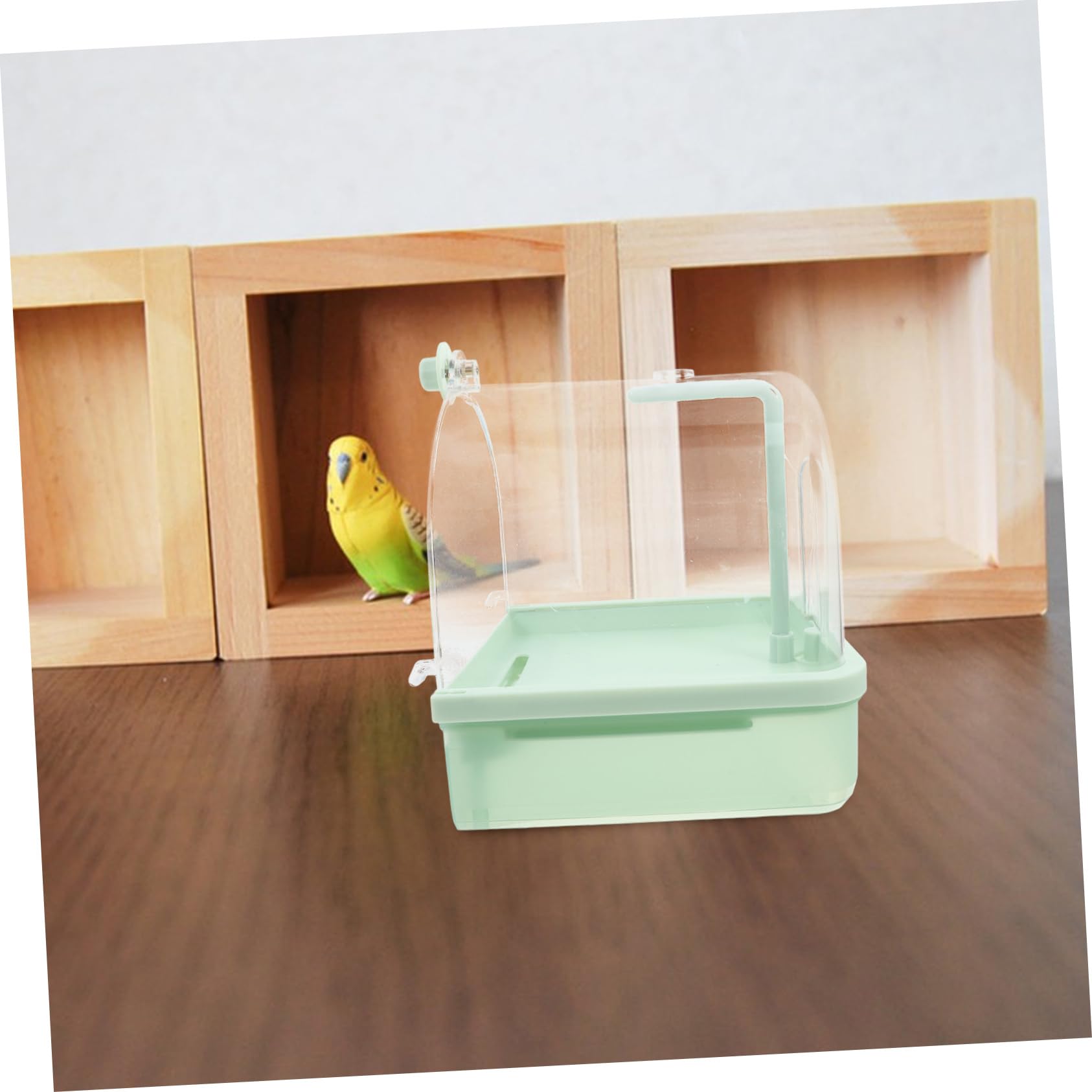 POPETPOP Bañera Automática para Pájaros y Loros con Grifo Giratorio de 180° y Diseño Exterior, Adecuado para Jaula E Interior