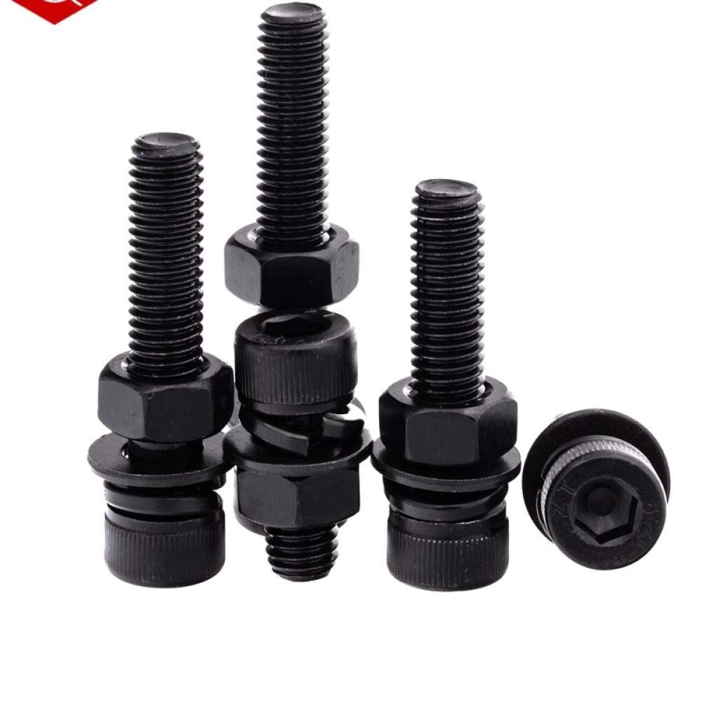Viti A Testa Cilindrica Esagonale 3/8-16 X 3-1/4 Acciaio Legato Nero Ossidato - 5 Pezzi
