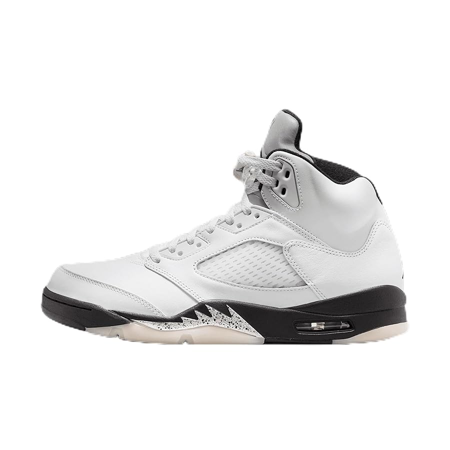 Amazon.com | Air Jordan 5 Retro White and Black Men's Shoes