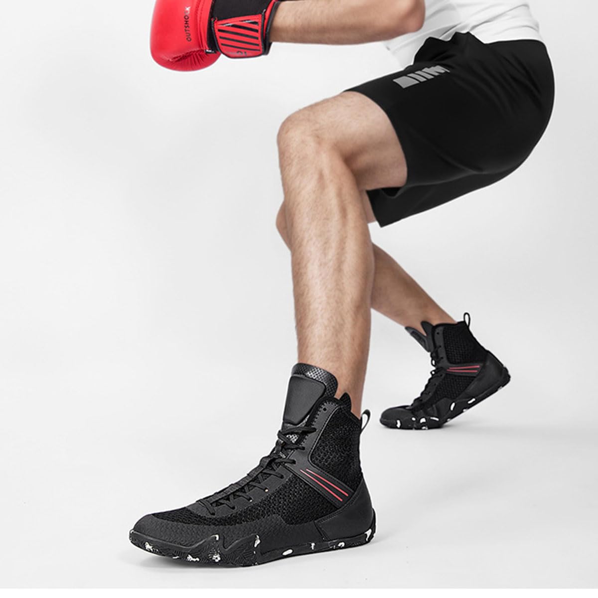 Scarpe da Boxe & Wrestling Professionali Stivali da Boxe per Uomo Donna per Sollevamento Pesi, Palestra, Squat Stacco
