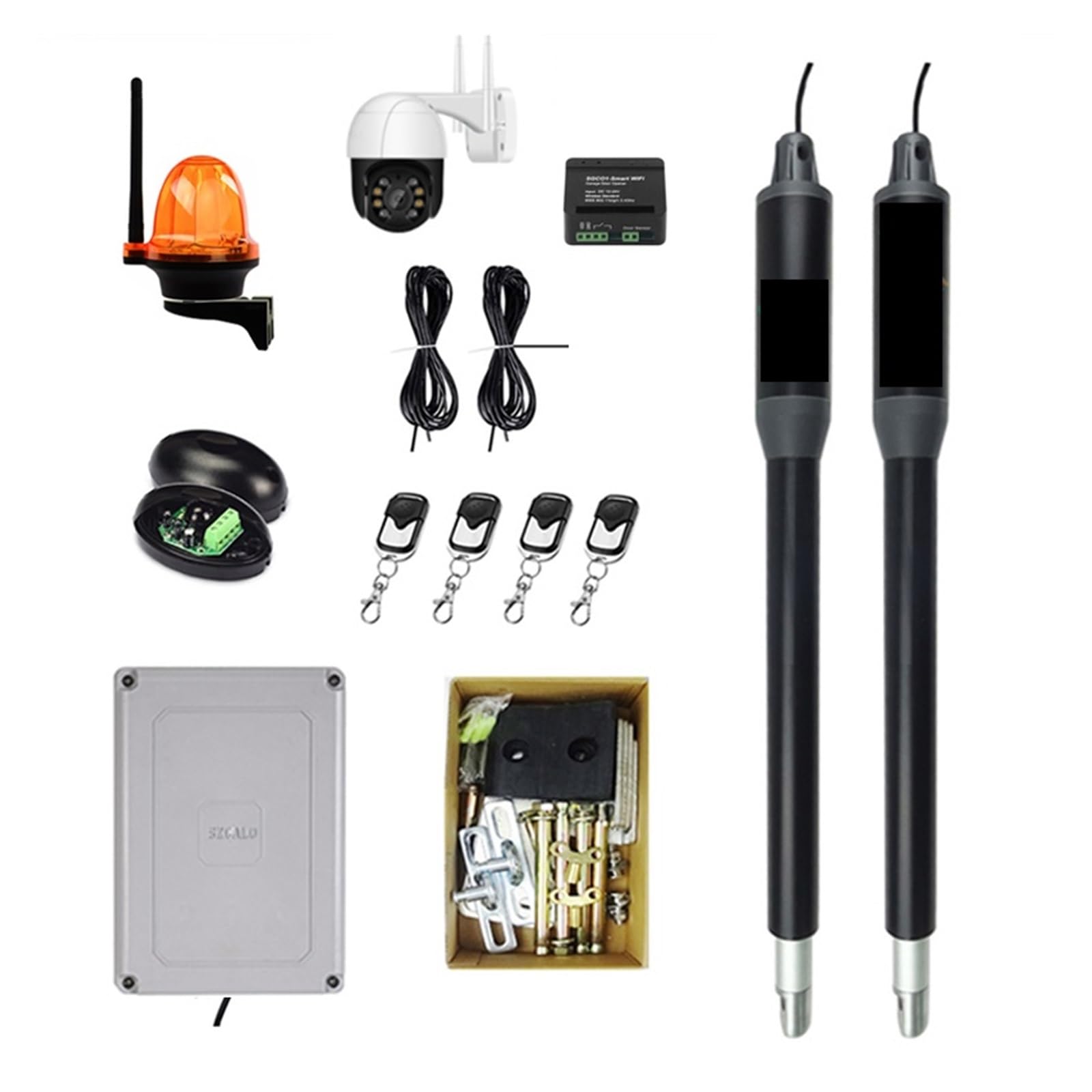 Motore Cancello Scorrevole, AC110V/220V A 24V Elettrico Automatico Forte Doppio Braccio Battente Apri del Cancello Fino A 660 Lbs Hardware Porta KIT(KIT H)
