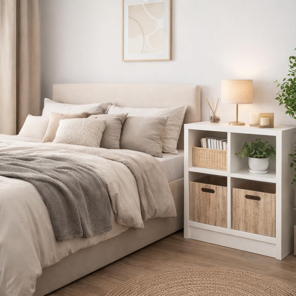 Toilinux.com Lot de 6 Cubes de Rangement 31 x 31 x 31 cm Mix n' Modul – Boîtes Effet Chêne Naturel en Bois MDF – Compatibles Meubles et Étagères à Cases – Design Scandinave