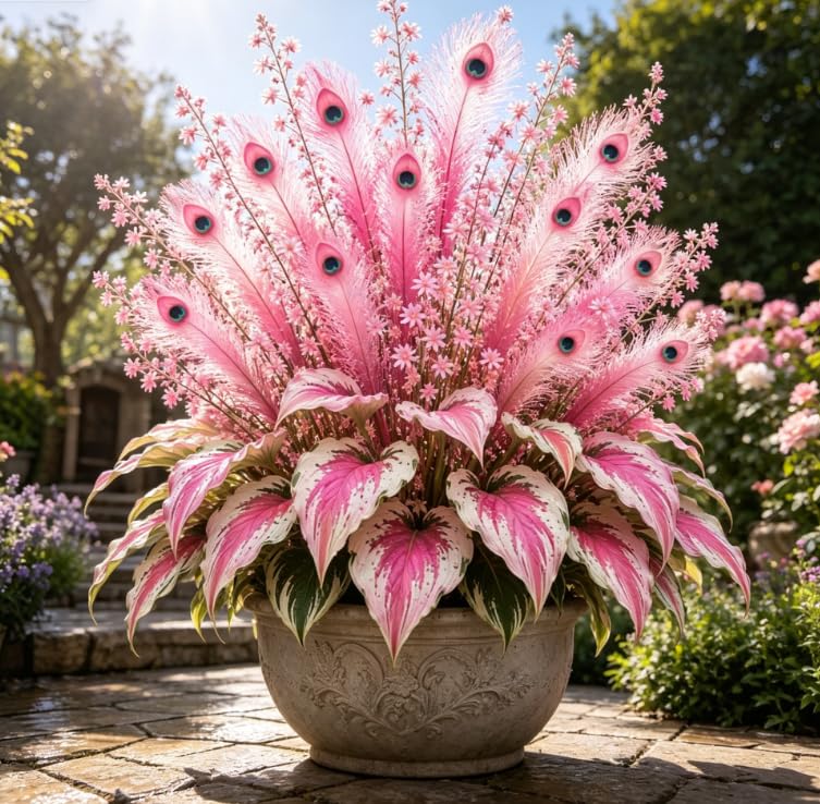 Impressive 'Peacock Flame' Hosta – Shade-Tolerant Perennial- Perennial Easy Grow for Garden Displays-6 Bulbs-C