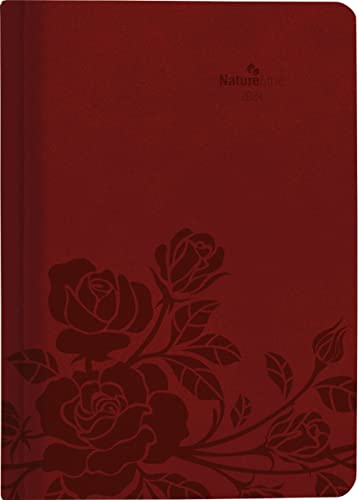 Nature Line Flower Book Calendar 2024 - Pocket Calendar A5 - 1 Day 1 Page - 416 Pages - Environmental Calendar - with Hard Cover - Alpha Edition
