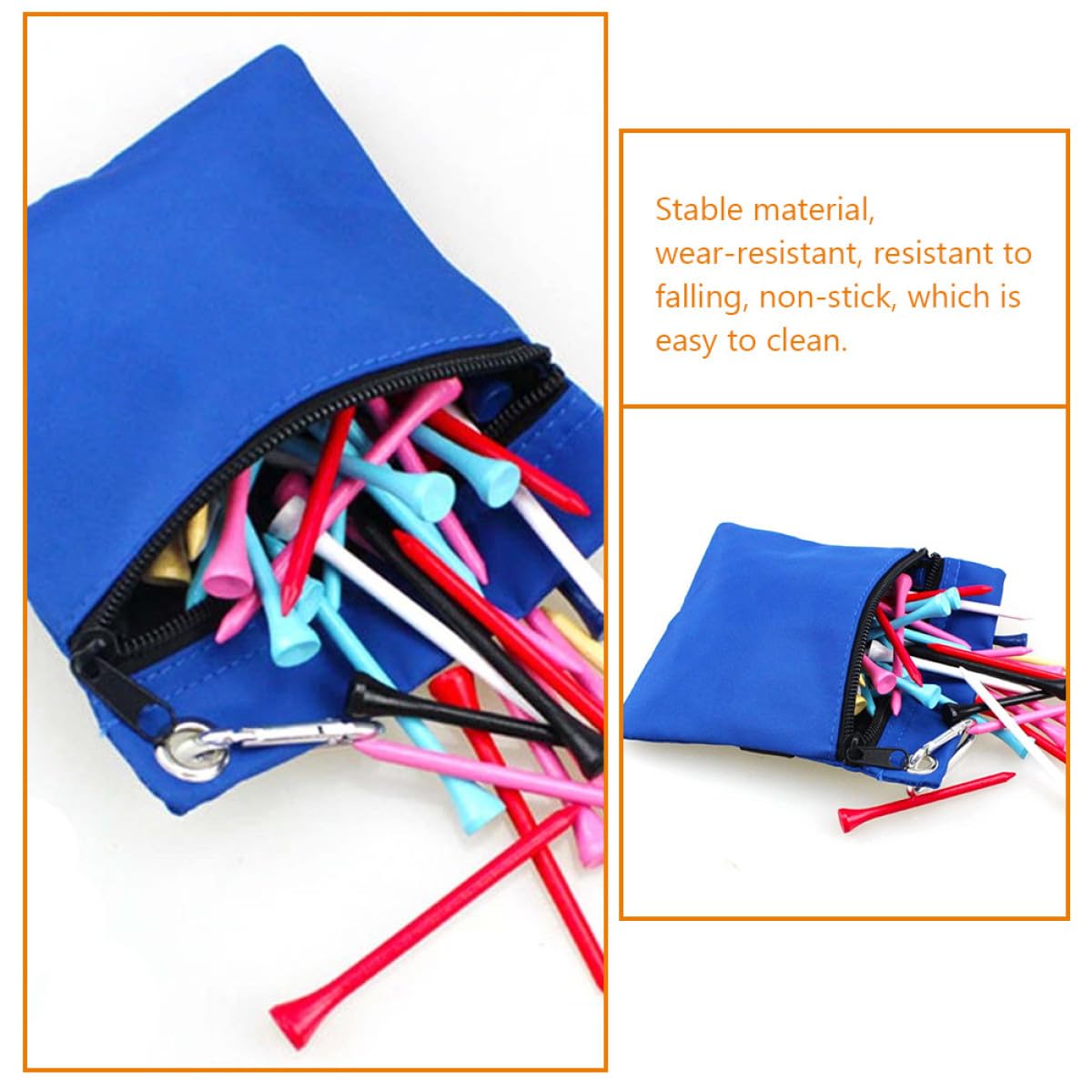 Abaodam Golf Tee Tasche aus Nylon Leichte Golfballtasche mit Gürtelclip Atmungsaktive und Strapazierfähige Golf Teetasche für Unterwegs