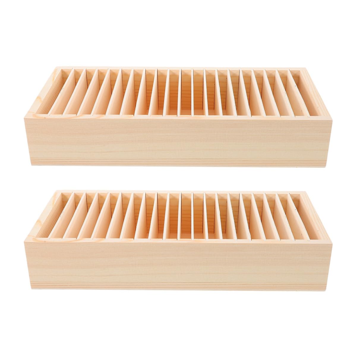 Générique 2pièces Boîte Bois pour Cartes de Visite Multi-compartiments Rangement Décoratif pour Bureau Organiseur Amovible pour Cartes Index de Voeux et Bijoux