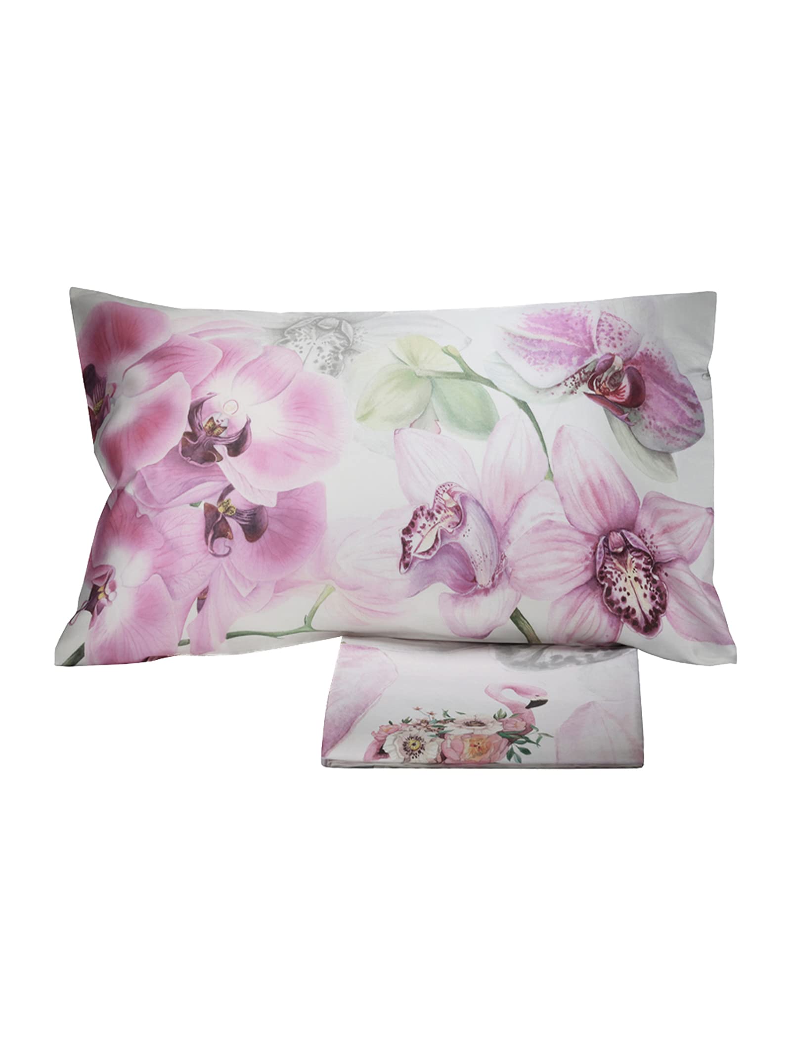 Parure de lit avec draps ORCHIDEA CPL PAR imprimée Tissage Randi