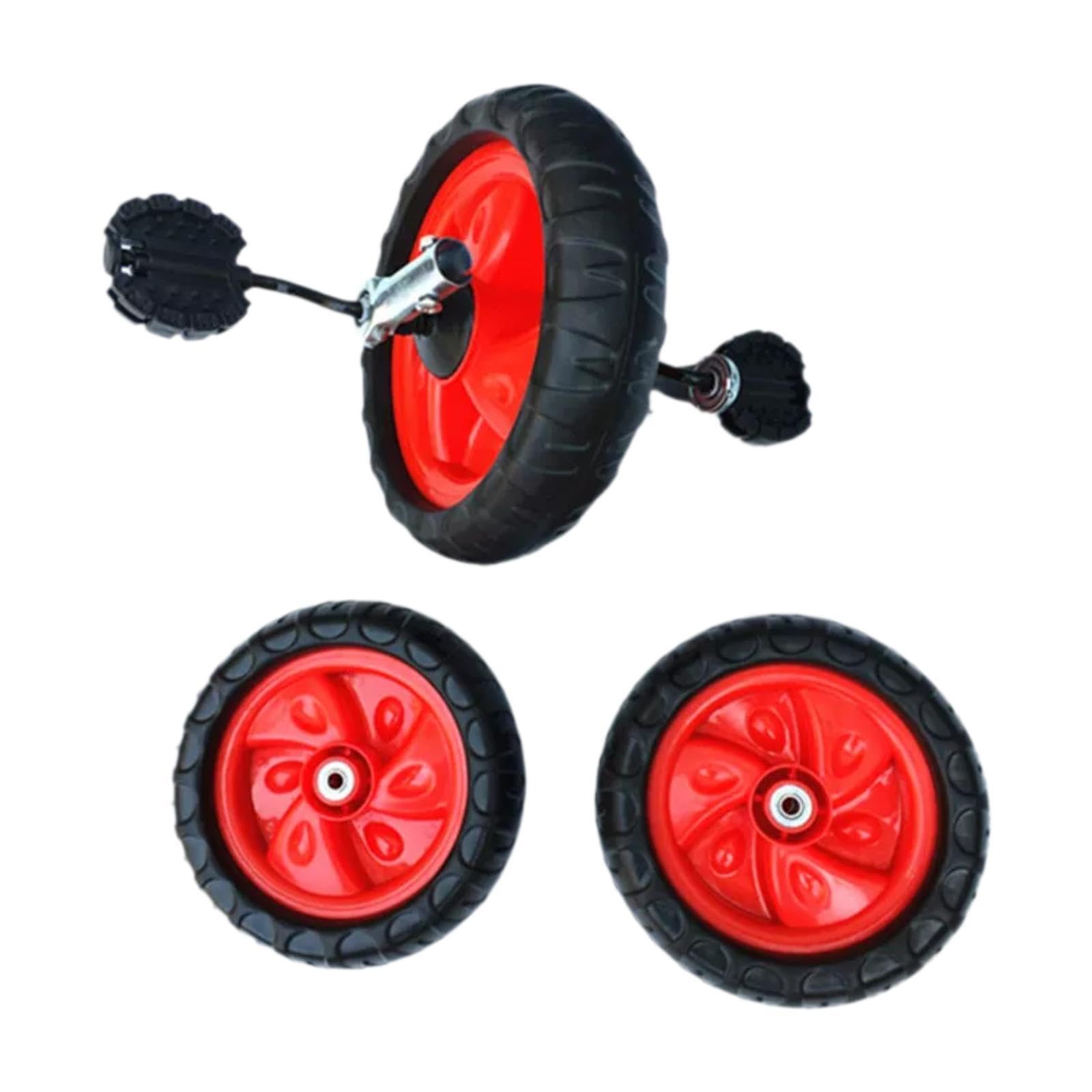 3 Stück Dreirad Räder Ersatzräder Kinder Dreirad Räder Satz Vorderrad Hinterrad Ersatzteil mit Pedal Schaumbereifung Metall PP Leiser Lauf Einfache Mo