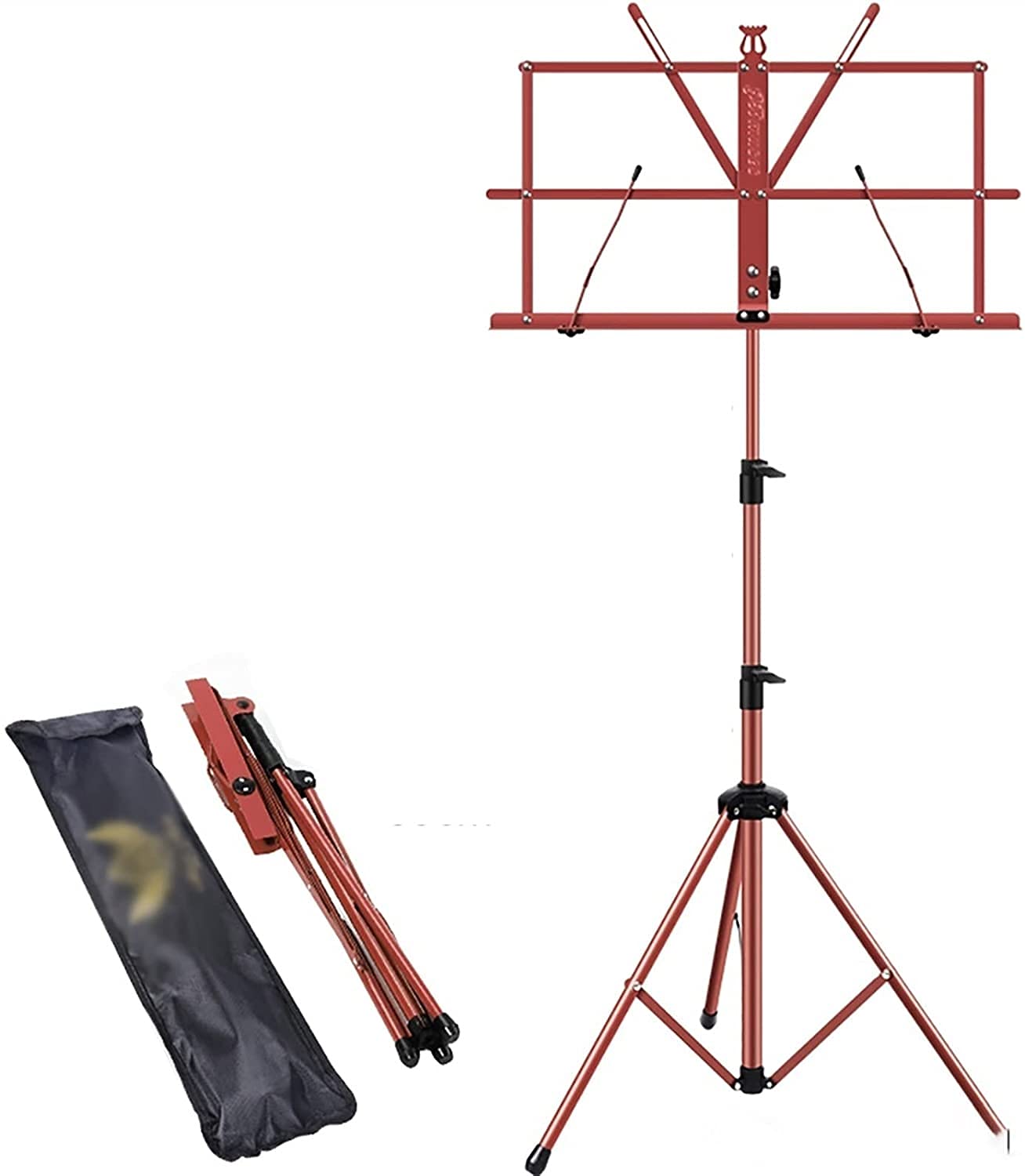 Leggio per spartiti con Altezze Regolabili, Supporto per spartiti, leggio Portatile Pieghevole in Metallo, leggio Leggero per la casa (Braun)