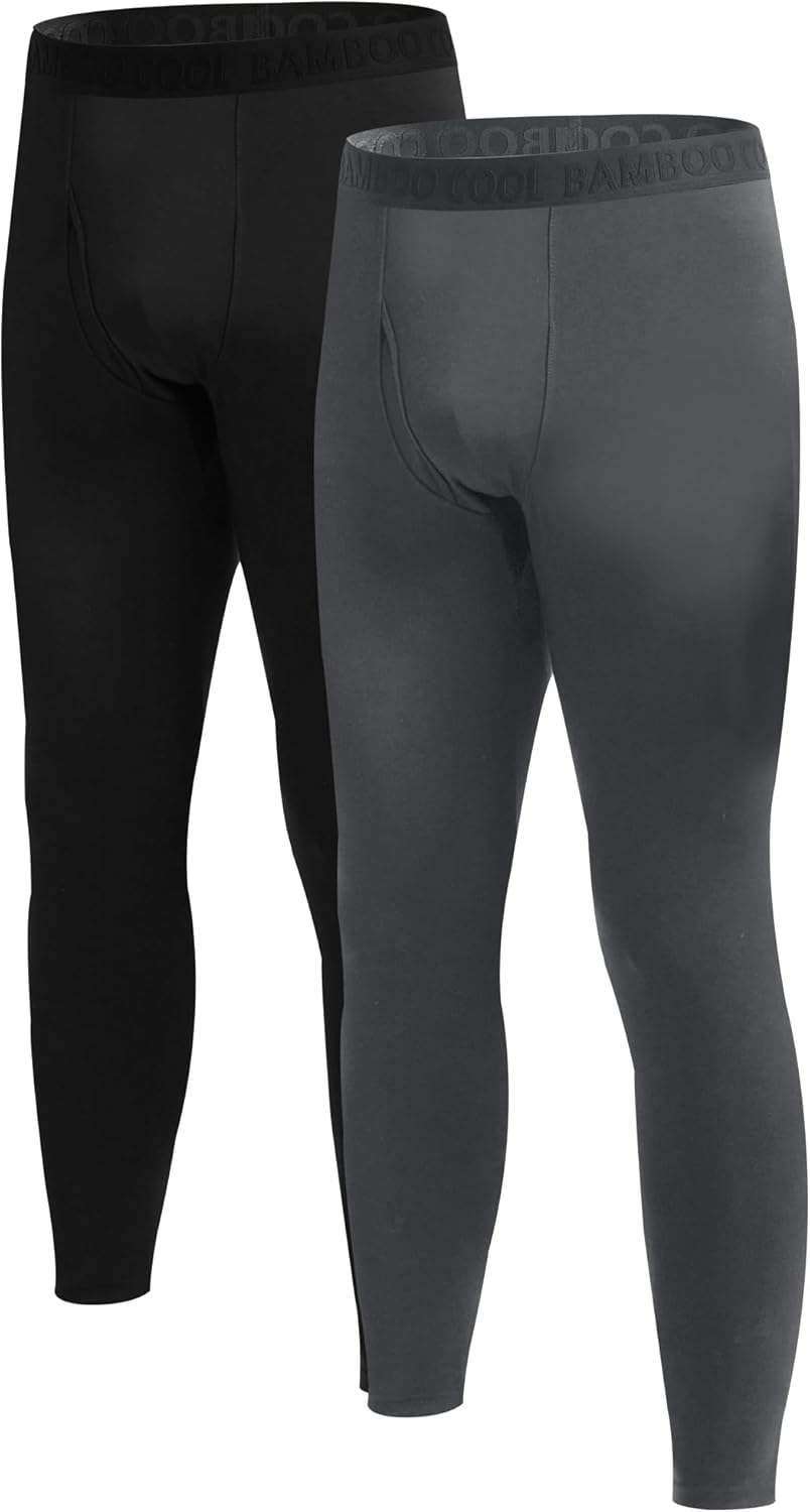 Men's Thermal Underwear Long Johns Bottom with Soft Warm Lining, Heavyweight, Lightweight Cold Weather Base Layer Pants