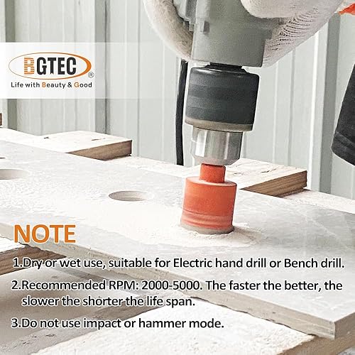 Miniatura 6 de BGTEC - Juego de brocas de diamante seco de 6810122025321.378 in y 1 broca de chaflán Dimaond de 1-38 pulgadas para cerámica de porcelana de granito