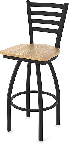 Miniatura 54 de 410 Jackie Taburete de bar giratorio de 36 pulgadas con acabado antiarrugas negro y asiento de vinilo negro Vinilo negro,Canter Burdeos,Tierra